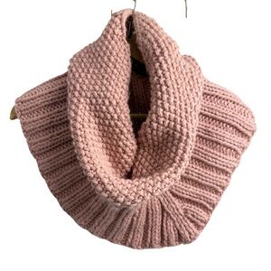 Elegant Pink Knit Infinity Scarf
